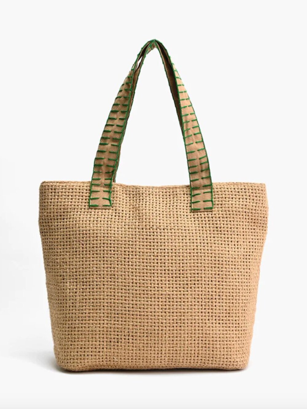 America & Beyond Good Things Are Coming Embroidered Jute Tote Handbag NWT - Picture 6 of 6